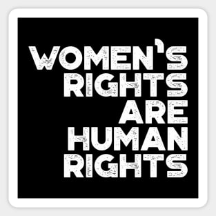 Women's Rights Are Human Rights Vintage Retro (White) Sticker